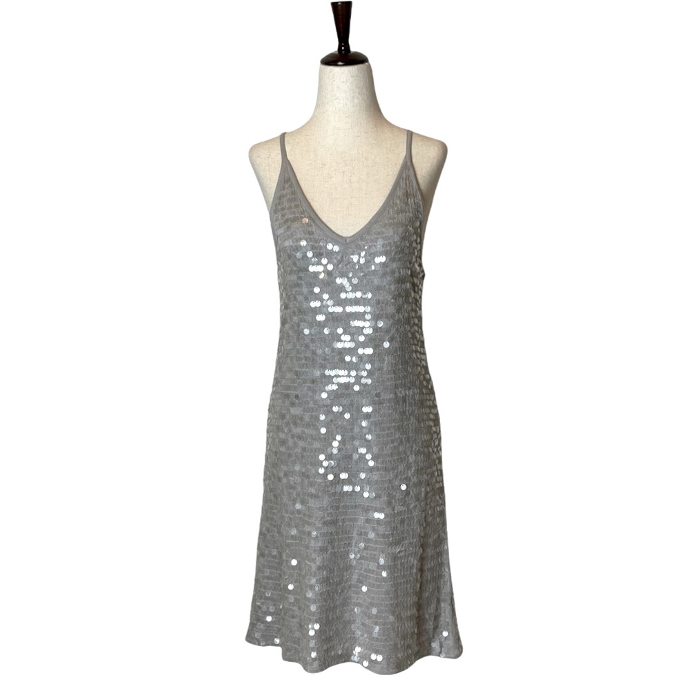 Club Monaco Silver Sequin Mini Dress - Picture 2 of 11